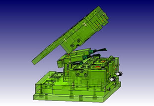 タービンブレードの鋳造（CAD画面）